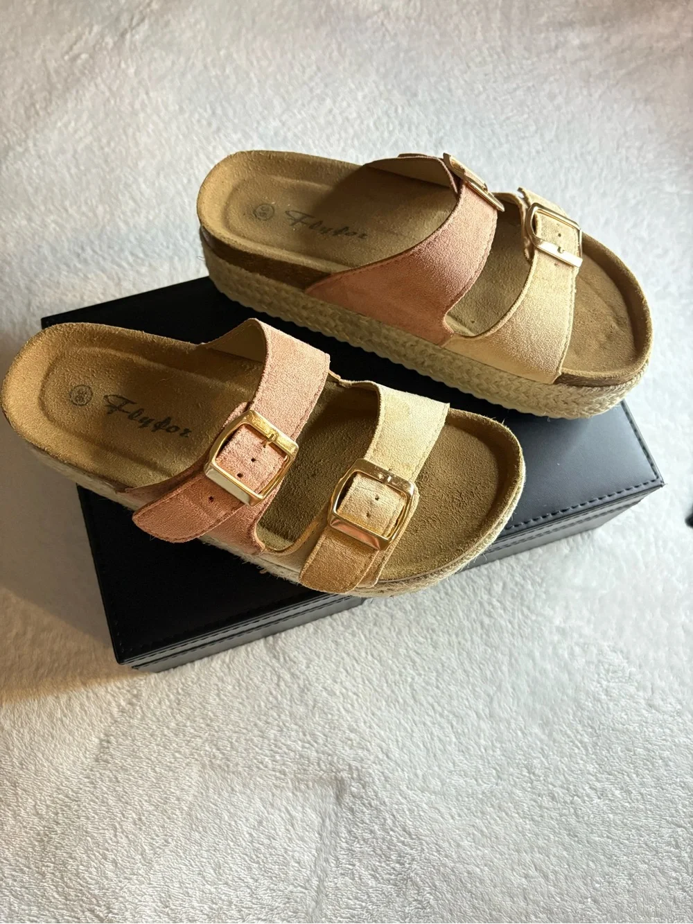 Fly-for Two Tone Espadrille Platform Sandals Blush Beige / EU 36 / US 6